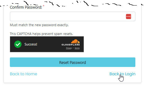 Click back to login